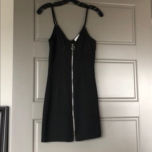 Brand new black zip up mini dress